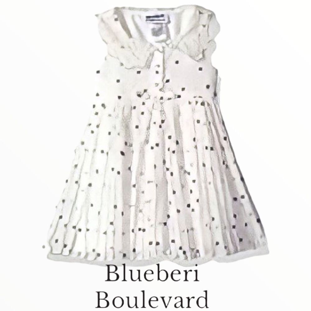 BLUEBERI BOULEVARD | Ecru & Black | POLKA DOTS DRESS